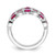 Cheryl M Sterling Silver Rhodium-Plated Fancy Brilliant-Cut Lab-Created Ruby and Brilliant-Cut White Cubic Zirconia Ring - View 2