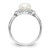Cheryl M Sterling Silver Rhodium-Plated Cultured Freshwater Pearl and Brilliant-Cut Cubic Zirconia Ring, 2 mm - View 2