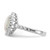 Cheryl M Sterling Silver Rhodium-Plated Cabochon Lab-Created Opal and Brilliant-Cut Cubic Zirconia Halo Ring, 2 mm, 13 mm Wide, 13 mm Top Length - View 3