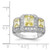 Cheryl M Sterling Silver Rhodium-Plated Yellow Radiant-Cut and White Brilliant-Cut Cubic Zirconia 3 Stone Ring - View 4