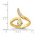 Cheryl M Sterling Silver Gold-Tone Brilliant-Cut Black and White Cubic Zirconia Snake Ring, 3 mm - View 4