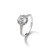 Cheryl M Sterling Silver Rhodium-Plated Brilliant-Cut Cubic Zirconia Round Halo with Side Stones Ring, 1.6 mm - View 7