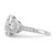Cheryl M Sterling Silver Rhodium-Plated Brilliant-Cut Cubic Zirconia Three Stone Halo Ring - View 3