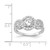 Cheryl M Sterling Silver Rhodium-Plated Brilliant-Cut Cubic Zirconia Three Stone Halo Ring - View 4