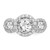 Cheryl M Sterling Silver Rhodium-Plated Brilliant-Cut Cubic Zirconia Three Stone Halo Ring - View 5