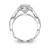 Cheryl M Sterling Silver Rhodium-Plated Brilliant-Cut Round Cubic Zirconia Halo Center and Twisted Design Ring - View 2