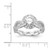 Cheryl M Sterling Silver Rhodium-Plated Brilliant-Cut Round Cubic Zirconia Halo Center and Twisted Design Ring - View 4