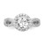 Cheryl M Sterling Silver Rhodium-Plated Brilliant-Cut Round Cubic Zirconia Halo Center and Twisted Design Ring - View 5