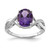 Sterling Silver Rhodium Amethyst & 0.01ct Diamond Ring, 2 mm - QDX390