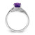 Sterling Silver Rhodium Amethyst 0.01ct Diamond Ring, 2 mm - QDX407 - View 2