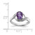 Sterling Silver Rhodium Amethyst 0.01ct Diamond Ring, 2 mm - QDX407 - View 3