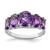 Sterling Silver Rhodium Amethyst Ring, 2 mm - QDX418