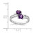Sterling Silver Rhodium Amethyst Heart Ring, 2 mm - View 3