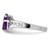 Sterling Silver Rhodium Amethyst Heart Ring, 2 mm - View 4