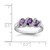 Sterling Silver Rhodium Amethyst & 0.01ct Diamond Ring, 2 mm - QDX420 - View 3