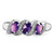 Sterling Silver Rhodium Amethyst & 0.01ct Diamond Ring, 2 mm - QDX420 - View 5