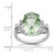 Sterling Silver Rhodium Green Quartz & 0.01ct Diamond Ring, 2 mm - View 3