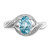 Sterling Silver Rhodium Swiss Blue Topaz & 0.01ct Diamond Ring, 2 mm - View 5