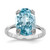 Sterling Silver Rhodium Light Swiss Blue Topaz 0.01ct Diamond Ring, 2 mm