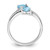 Sterling Silver Rhodium Light Swiss Blue Topaz Heart Ring, 2 mm - View 2