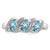 Sterling Silver Rhodium Light Swiss Blue Topaz & 0.01ct Diamond Ring, 2 mm, 2 mm Wide, Polished - QDX563 - View 5