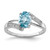 Sterling Silver Rhodium Light Swiss Blue Topaz & 0.01ct Diamond Ring, 2 mm, 2 mm Wide, Polished - QDX567