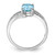 Sterling Silver Rhodium Light Swiss Blue Topaz & 0.01ct Diamond Ring, 2 mm, 2 mm Wide, Polished - QDX567 - View 2