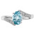 Sterling Silver Rhodium Light Swiss Blue Topaz & 0.01ct Diamond Ring, 2 mm, 2 mm Wide, Polished - QDX567 - View 5