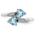 Sterling Silver Rhodium Light Swiss Blue Topaz & 0.01ct Diamond Heart Ring, 2 mm - View 5