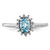 Sterling Silver Rhodium Swiss Blue Topaz 0.012ct Diamond Ring, 2 mm - View 5