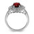 Sterling Silver Rhodium-Plated Garnet & 0.01ct Diamond Ring, 2 mm - QDX591 - View 2