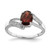 Sterling Silver Rhodium-Plated Garnet & 0.01ct Diamond Ring, 2 mm - QDX593