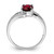 Sterling Silver Rhodium-Plated Garnet & 0.01ct Diamond Ring, 2 mm - QDX593 - View 2