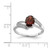 Sterling Silver Rhodium-Plated Garnet & 0.01ct Diamond Ring, 2 mm - QDX593 - View 3