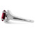 Sterling Silver Rhodium-Plated Garnet & 0.01ct Diamond Ring, 2 mm - QDX593 - View 4