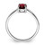 Sterling Silver Rhodium Garnet Ring, 2 mm - QDX606 - View 2