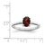 Sterling Silver Rhodium Garnet Ring, 2 mm - QDX606 - View 3