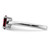 Sterling Silver Rhodium Garnet Ring, 2 mm - QDX606 - View 4