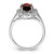 Sterling Silver Rhodium Garnet 0.01ct Diamond Ring, 2 mm - View 2