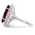 Sterling Silver Rhodium Garnet 0.01ct Diamond Ring, 2 mm - View 4