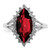 Sterling Silver Rhodium Garnet 0.01ct Diamond Ring, 2 mm - View 5