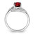 Sterling Silver Rhodium-Plated Garnet & 0.01ct Diamond Ring, 2 mm - QDX635 - View 2
