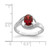Sterling Silver Rhodium-Plated Garnet & 0.01ct Diamond Ring, 2 mm - QDX635 - View 3