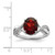 Sterling Silver Rhodium-Plated Garnet & 0.01ct Diamond Ring, 2 mm - QDX636 - View 3