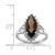 Sterling Silver Rhodium Smoky Quartz 0.01ct Diamond Ring, 2 mm - QDX670 - View 3