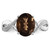 Sterling Silver Rhodium Smoky Quartz & 0.01ct Diamond Ring, 2 mm - QDX677 - View 5