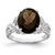 Sterling Silver Rhodium Smoky Quartz 0.02ct Diamond Ring, 2 mm