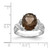Sterling Silver Rhodium Smoky Quartz 0.02ct Diamond Ring, 2 mm - View 3