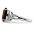 Sterling Silver Rhodium Smoky Quartz 0.02ct Diamond Ring, 2 mm - View 4