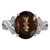 Sterling Silver Rhodium Smoky Quartz 0.02ct Diamond Ring, 2 mm - View 5